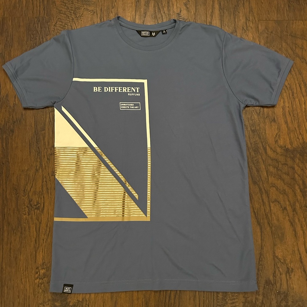 Ruff Brand India Be Different Graphic Men's Boy’s T-Shirt Blue and Gold